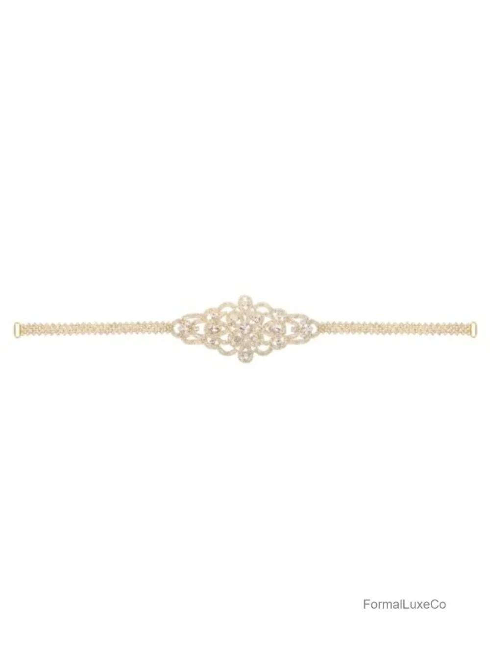Rhinestone Crystal Belt Applique Bridal Wedding Belt Gold Sequin Embellishment